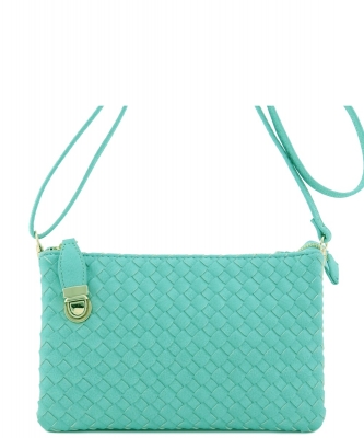 Fashion Woven Clutch Crossbody Bag WU112 TURQUOISE